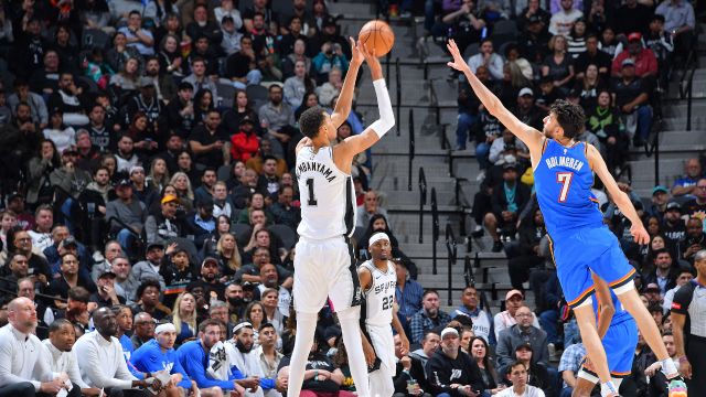 【2024年03月01日 雷霆vs马刺集锦】雷霆vs马刺五佳球 亚历山大凌空劈扣 文班亚马logo shot杀人诛心