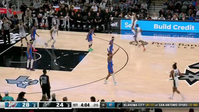 【2024年03月01日】雷霆vs马刺第1节中文解说录像回放