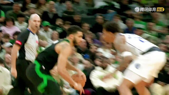 【2024年03月02日 独行侠vs凯尔特人集锦】横撤步三分！塔图姆迎射对手无解一击