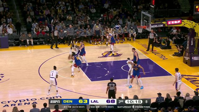 【2024年03月03日 掘金vs湖人集锦】攻防转换教科书！詹姆斯顶住双人夹击强硬出手打进