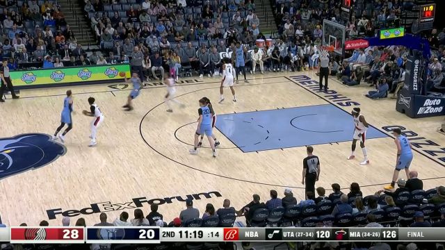 【2024年03月03日 开拓者vs灰熊集锦】团队默契配合！肯纳德假图真传吸引火力 GG杰克逊旱地拔葱双手灌筐