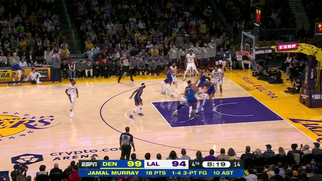 【2024年03月03日 掘金vs湖人集锦】老当益壮！詹姆斯手感火热里突外投连砍7分