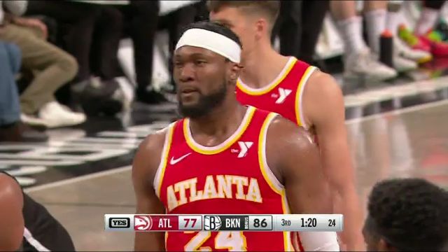 【2024年03月03日】NBA常规赛：老鹰vs篮网第3节英文原声录像回放