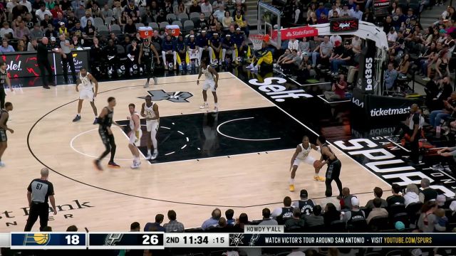 【2024年03月04日 步行者vs马刺集锦】暴力美学演绎到位 文班亚马隔人空接暴扣让人直呼过瘾