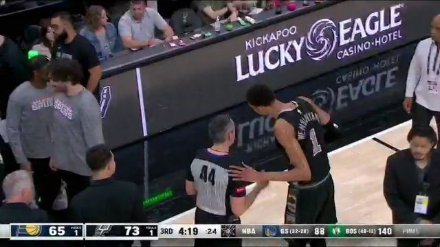 【2024年03月04日】NBA常规赛：步行者vs马刺第3节英文原声录像回放