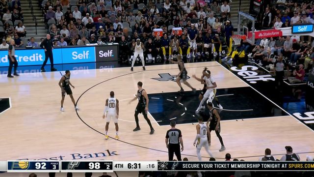 【2024年03月04日 步行者vs马刺集锦】猛虎下山势不可挡 西亚卡姆强硬冲击防守上篮打进