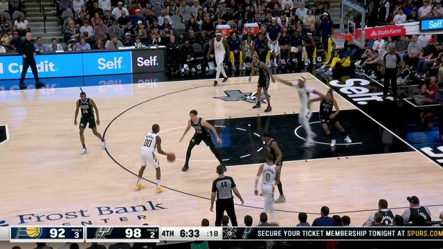 【2024年03月04日 步行者vs马刺集锦】猛虎下山势不可挡 西亚卡姆强硬冲击防守上篮打进