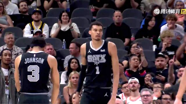 【2024年03月04日 步行者vs马刺集锦】恐怖数据！文班亚马32+12+6+6帽 炸裂隔扣+单手抓帽