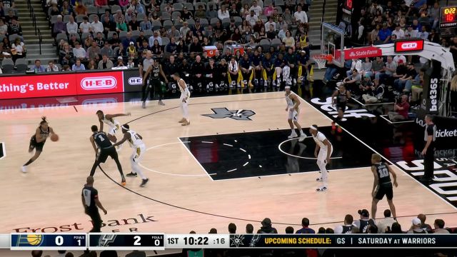 【2024年03月04日】NBA常规赛：步行者vs马刺第1节中文解说录像回放