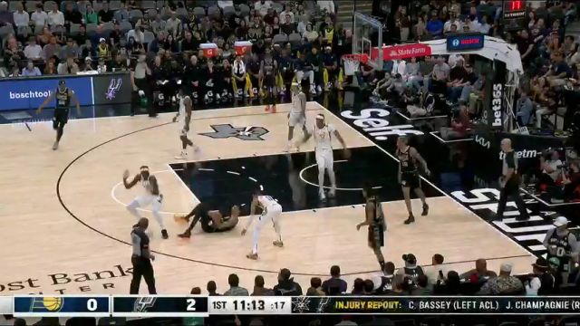 【2024年03月04日】NBA常规赛：步行者vs马刺第1节英文原声录像回放