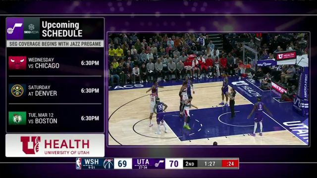 【2024年03月05日】奇才vs爵士第2节英文原声录像回放