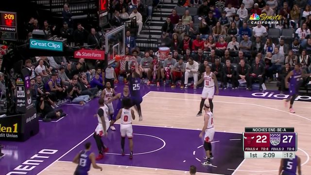 【2024年03月05日 公牛vs国王集锦】传的恰到好处！莱尔斯突破分球篮下的莱恩无人防守暴扣吃饼