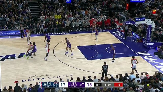 【2024年03月05日 奇才vs爵士集锦】一马当先穿越层层阻碍 巴格利平地起惊雷完成暴扣