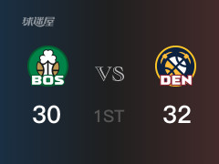 掘金首节领先凯尔特人，约基奇得到7分，杰伦-布朗得到9分