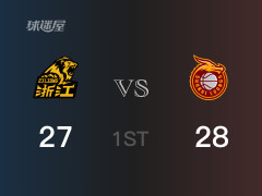 首节战罢，山西28-27领先广厦