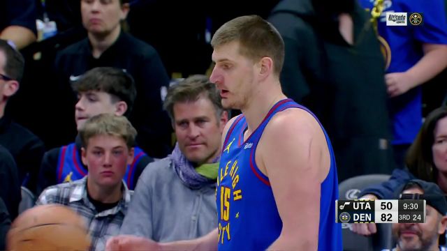 【2024年03月10日 爵士vs掘金集锦】纵贯全场的四分卫长传！约基奇底线发球纵贯全场助飞小波特双手暴扣轻取2分