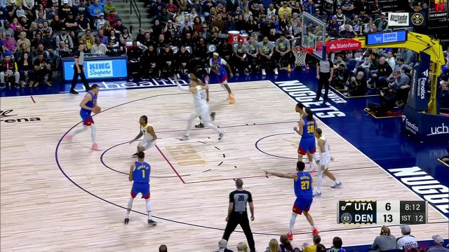 【2024年03月10日 爵士vs掘金集锦】展示何为攻防一体！凯斯勒防守约基奇成功快攻反击暴扣得手