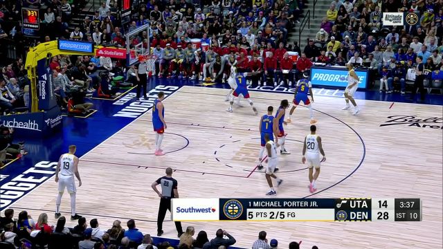 【2024年03月10日 爵士vs掘金集锦】积极绝对有用！科林斯空切篮下一飞冲天暴扣肆虐篮筐