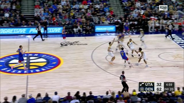 【2024年03月10日 爵士vs掘金集锦】展示火热手感！小波特三分线外接球就投篮球应声入网