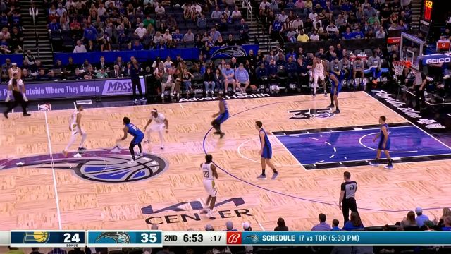 【2024年03月11日 步行者vs魔术集锦】射程无极限 哈利伯顿外线三分突施冷箭稳稳命中个人运动战首分