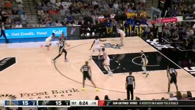 【2024年03月12日 勇士vs马刺集锦】长得帅打球也帅 科林斯内线频频建功连取4分