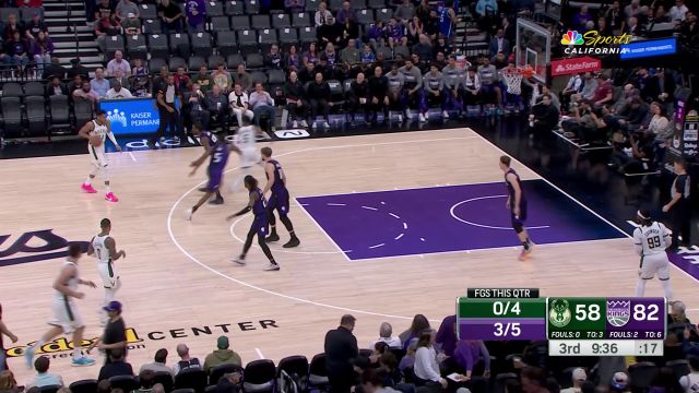 【2024年03月13日 雄鹿vs国王集锦】终于等到你！ 利拉德命中自己本场的第一记三分