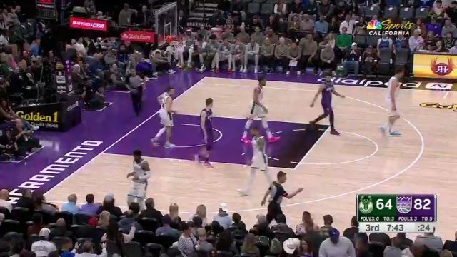 【2024年03月13日】雄鹿vs国王第3节英文原声录像回放