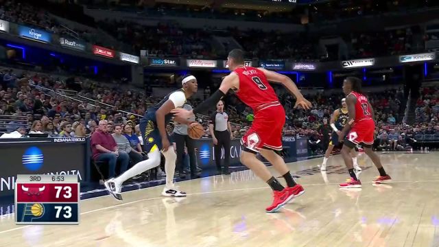 【2024年03月14日 公牛vs步行者集锦】谁说中锋不能投篮！ 特纳面对武切维奇长两分强投命中