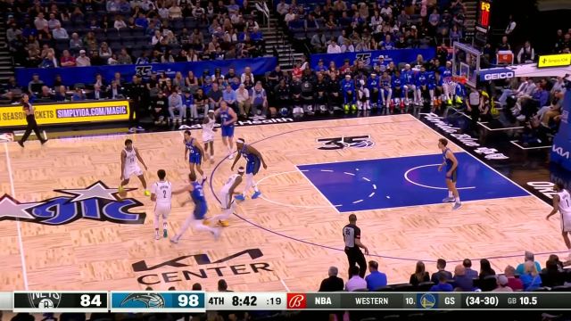 【2024年03月14日 篮网vs魔术集锦】手感柔和不讲理 卡姆托马斯行进间抛投稳稳命中