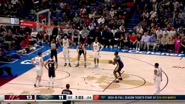 【2024年03月14日】骑士vs鹈鹕英文原声全场录像回放