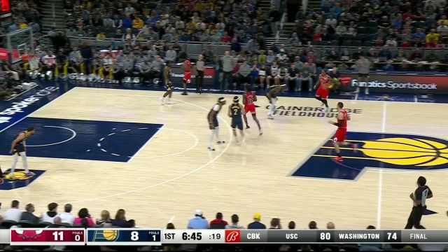 【2024年03月14日 公牛vs步行者集锦】得分手拿把攥！ 德罗赞杀进篮下失去平衡造成2+1