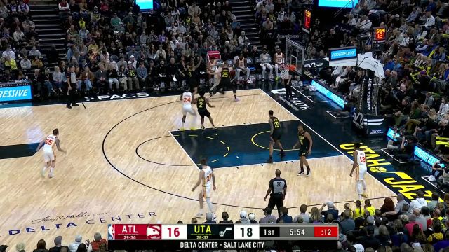 【2024年03月16日 老鹰vs爵士集锦】越打越兴奋开始秀起来了！塞克斯顿连线科林斯完成空中接力配合