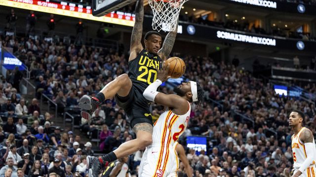 【2024年03月16日 老鹰vs爵士集锦】老鹰122-124爵士 爵士6人得分上双险胜老鹰