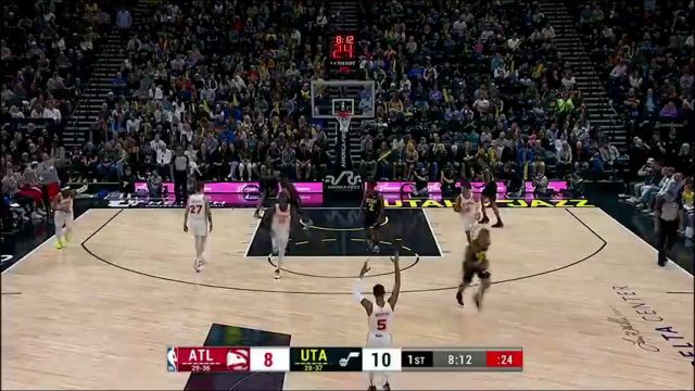 【2024年03月16日】NBA常规赛：老鹰vs爵士第1节英文原声录像回放