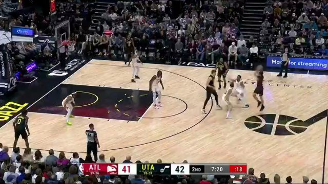 【2024年03月16日】NBA常规赛：老鹰vs爵士第2节英文原声录像回放