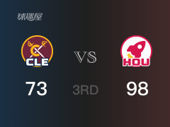 火箭三节领先骑士，杰伦格林得到23分，勒韦尔得到14分