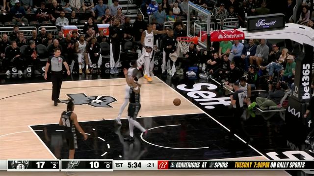 【2024年03月18日 篮网vs马刺集锦】小火车开起来！托马斯死亡缠绕抢断上篮一条龙