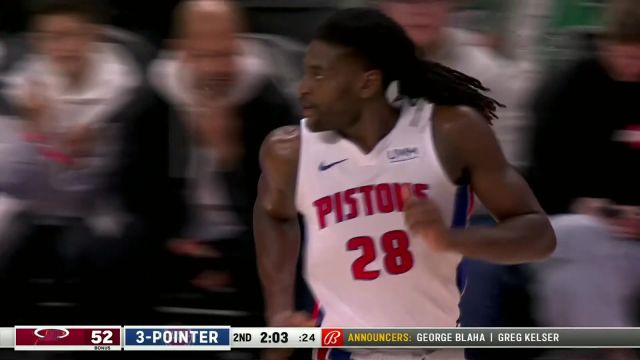 【2024年03月18日 热火vs活塞集锦】展示火热手感！斯图尔特底角三分把握机会自信出手稳稳命中