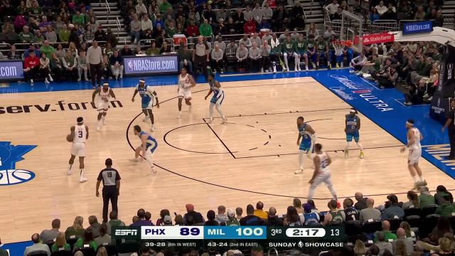 【2024年03月18日 太阳vs雄鹿集锦】不管在哪只要接球就能出手 埃里克-戈登超远三分正中靶心