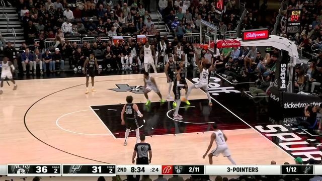 【2024年03月18日 篮网vs马刺集锦】空配连线美如画！托马斯高抛喂饼助攻克拉克斯顿空接暴扣炸筐