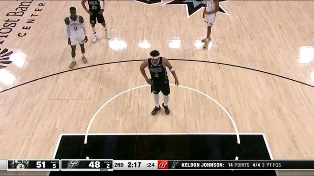 【2024年03月18日】篮网vs马刺第2节英文原声录像回放