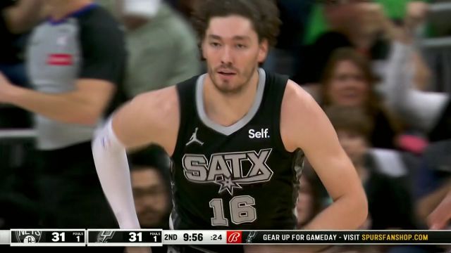 【2024年03月18日 篮网vs马刺集锦】配合默契！文班亚马眼观六路击地妙传助攻奥斯曼空切上篮