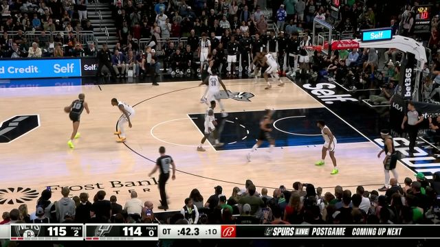 【2024年03月18日 篮网vs马刺集锦】球队定海神针！文班亚马死亡追帽+干拔重扣强行续命