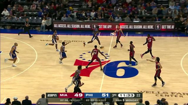 【2024年03月19日 热火vs76人集锦】老将的绝对经验！洛瑞弧顶发牌助飞班巴空接暴扣吃饼2分