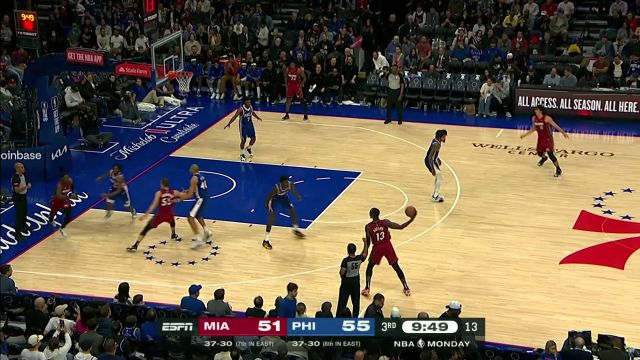 【2024年03月19日 热火vs76人集锦】最好的进攻就是防守！马克西眼疾手快成功抢断直捣黄龙轻取2分