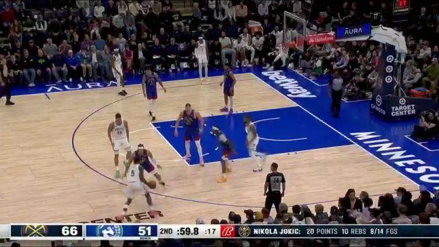 【2024年03月20日】NBA常规赛：掘金vs森林狼第2节英文原声录像回放