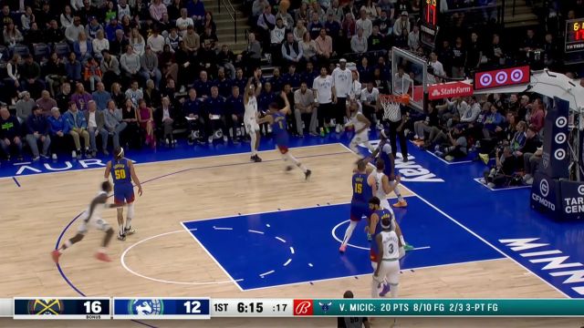 【2024年03月20日 掘金vs森林狼集锦】展示何为天降神兵 爱德华兹眼疾手快跟进补扣势大力沉