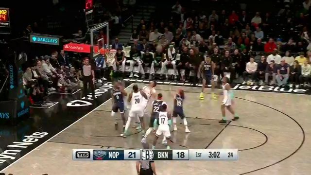 【2024年03月20日】鹈鹕vs篮网第1节英文原声录像回放