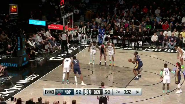 【2024年03月20日】鹈鹕vs篮网第2节英文原声录像回放