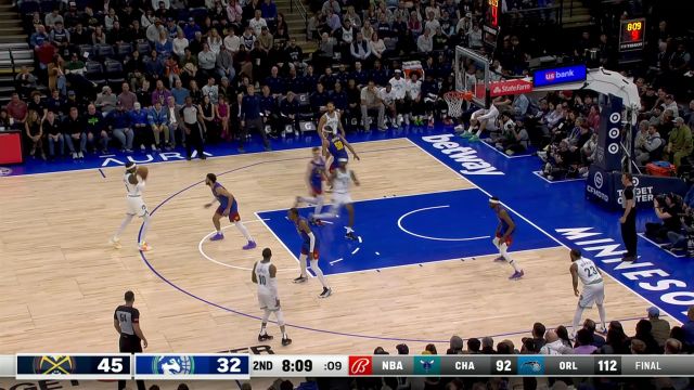 【2024年03月20日 掘金vs森林狼集锦】完全无法阻挡！麦克丹尼尔斯顺步突破直杀篮下单手劈扣肆虐篮筐